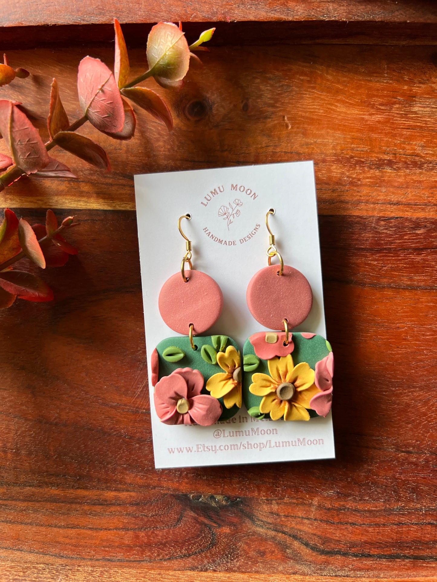 Green Spring Floral Earrings