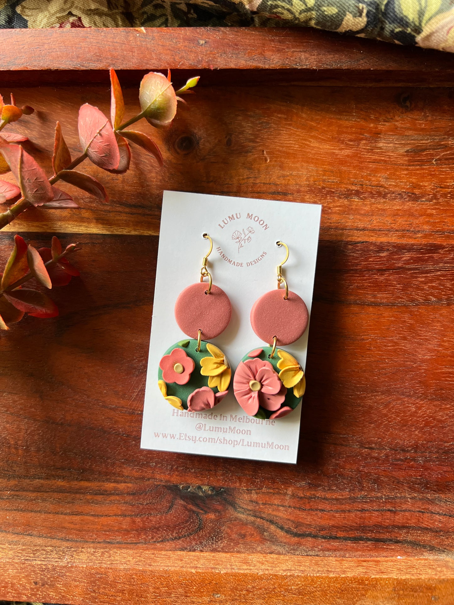 Green Spring Floral Earrings